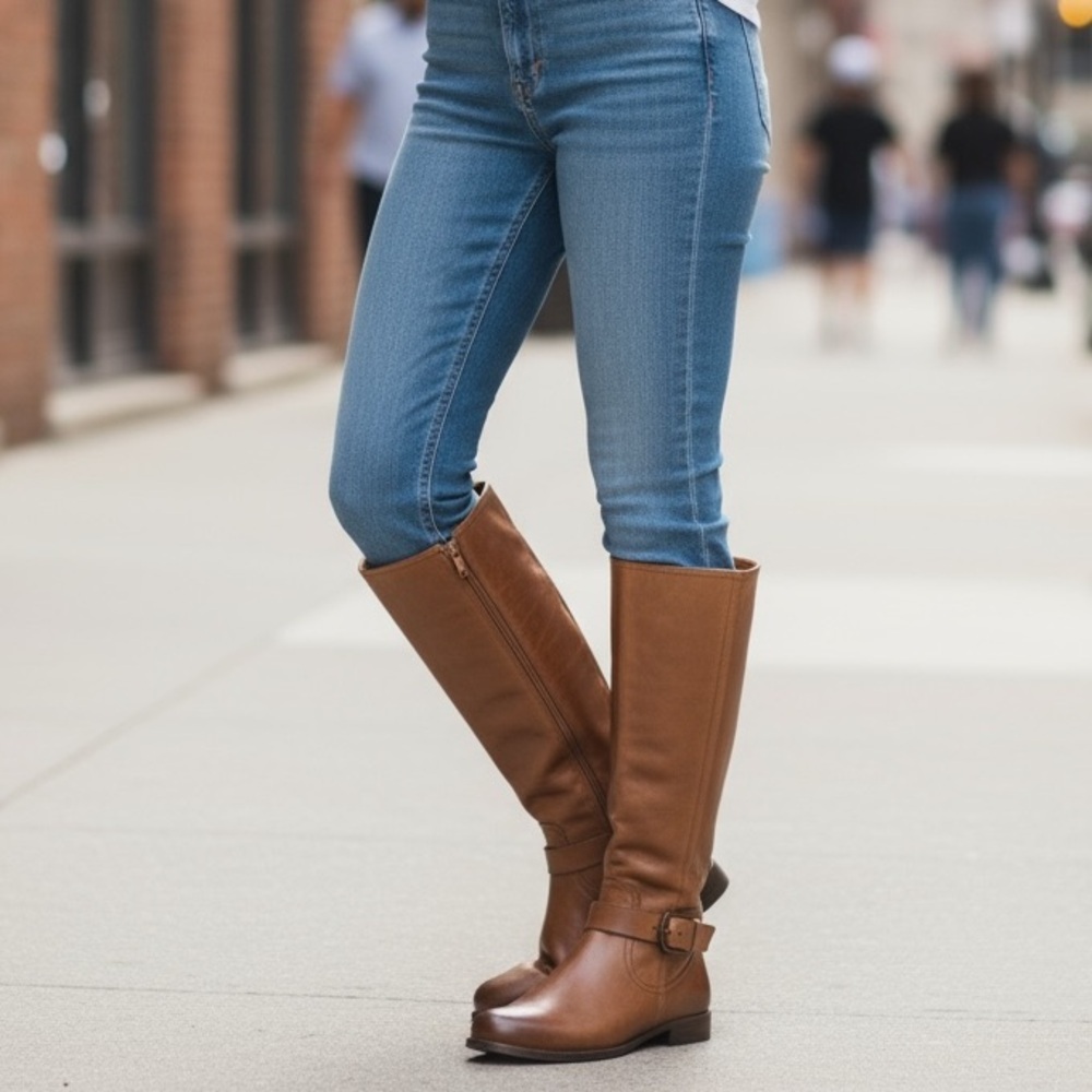 Naturalizer‎ Jaya Riding Boots Color Saddle Tan Size 5M New